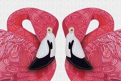 Pink Flamingos White by Angelika Parker canvas print