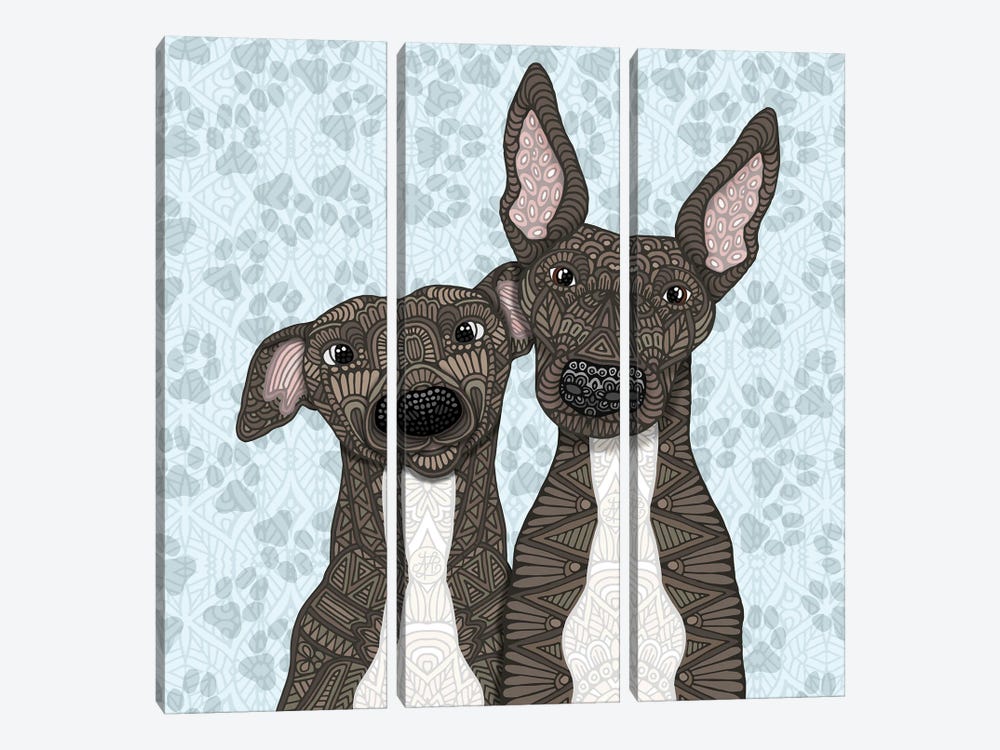 Pepper And Penny (Square) by Angelika Parker 3-piece Canvas Wall Art