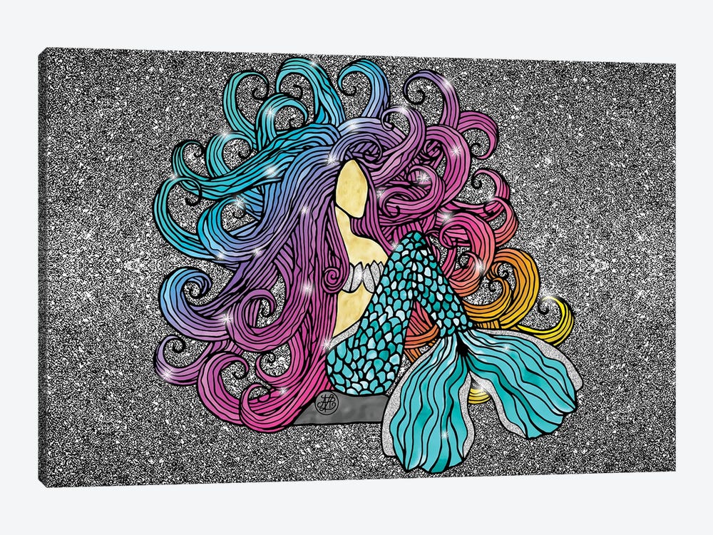 Rainbow Mermaid by Angelika Parker 1-piece Canvas Artwork