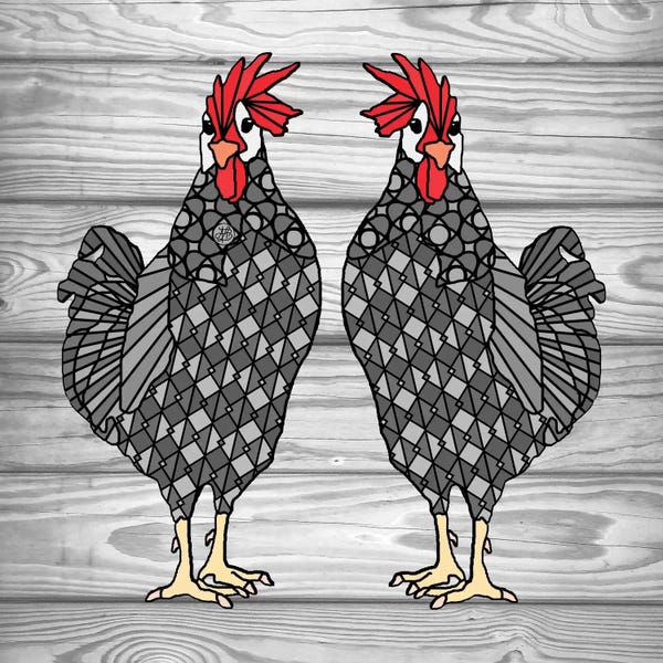 Chickens & Roosters: Gray Chicken by Angelika Parker