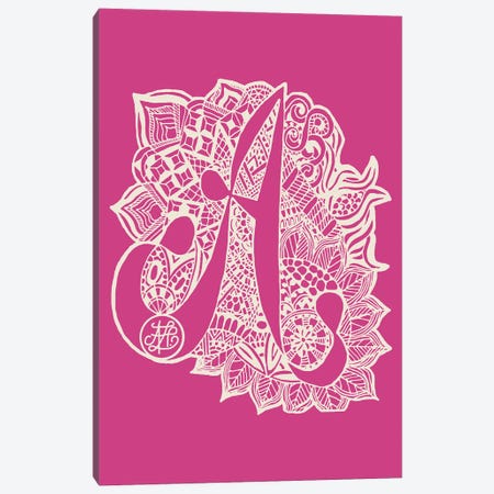 Zentangle A In Pink Canvas Print #ANG395} by Angelika Parker Canvas Print