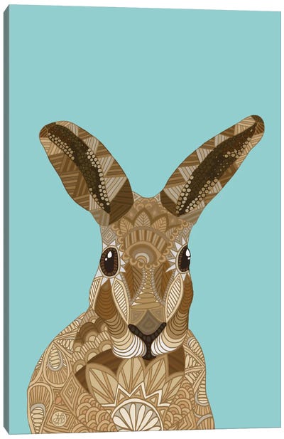 Happy Hare Canvas Art Print - Rabbit Art