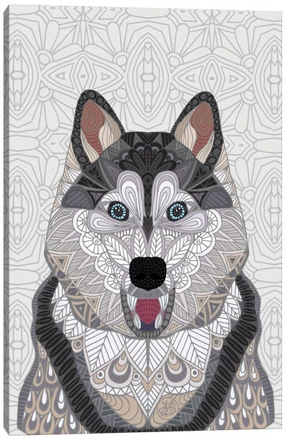 Happy Husky Canvas Art Print - Angelika Parker