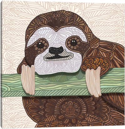 It's A Sloth Kind Of Day Canvas Art Print - Angelika Parker