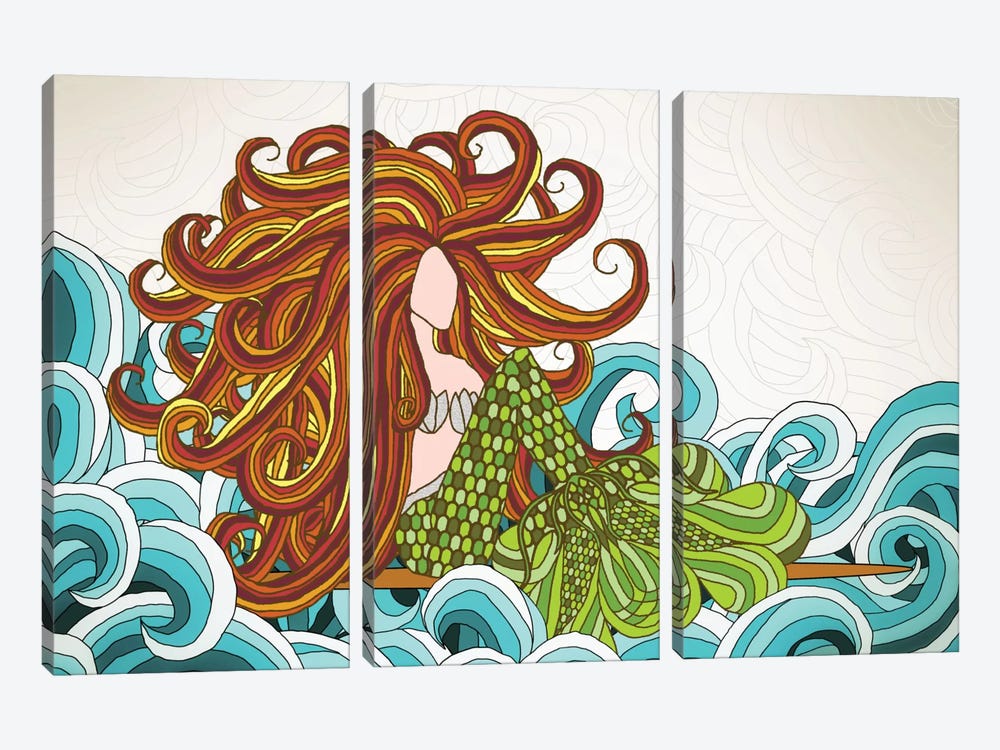 Mermaid Waves 3-piece Art Print