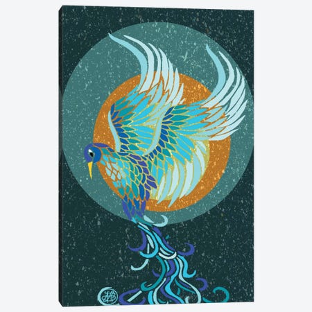New Water Phoenix Canvas Print #ANG67} by Angelika Parker Canvas Art