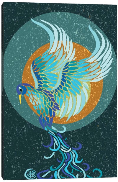 New Water Phoenix Canvas Art Print - Angelika Parker
