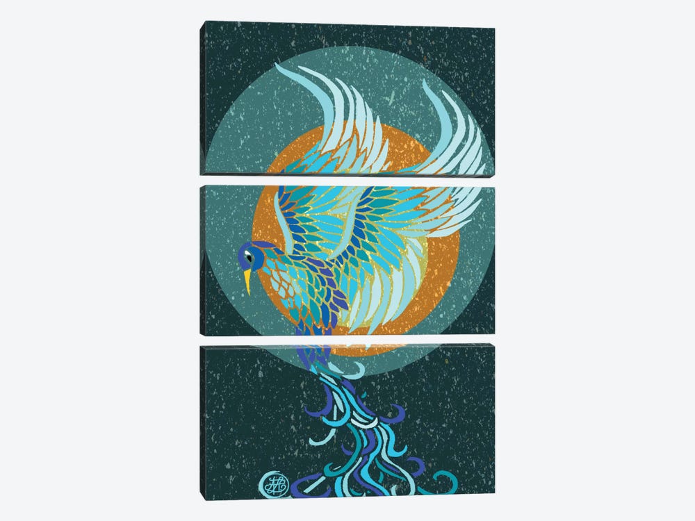 New Water Phoenix by Angelika Parker 3-piece Art Print