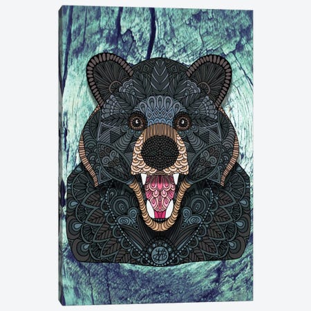 Ornate Black Bear Canvas Print #ANG68} by Angelika Parker Canvas Art Print