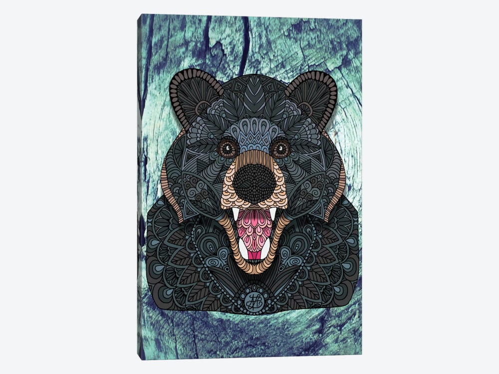 Ornate Black Bear by Angelika Parker 1-piece Canvas Artwork