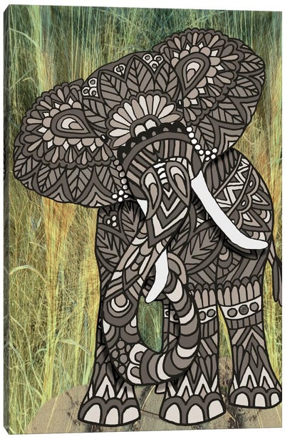 Ornate Elephant Canvas Art Print - Angelika Parker