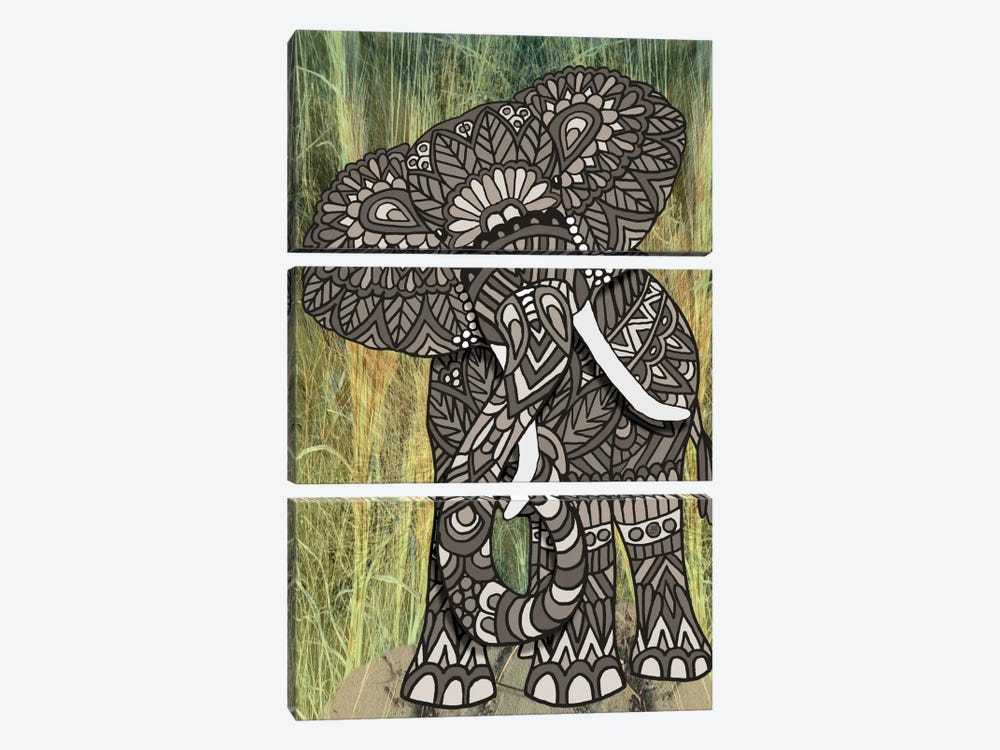 Ornate Elephant by Angelika Parker 3-piece Canvas Art Print