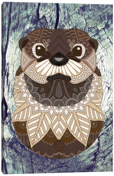 Ornate Otter Canvas Art Print - Otter Art
