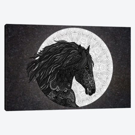Black Horse Canvas Print #ANG7} by Angelika Parker Canvas Wall Art