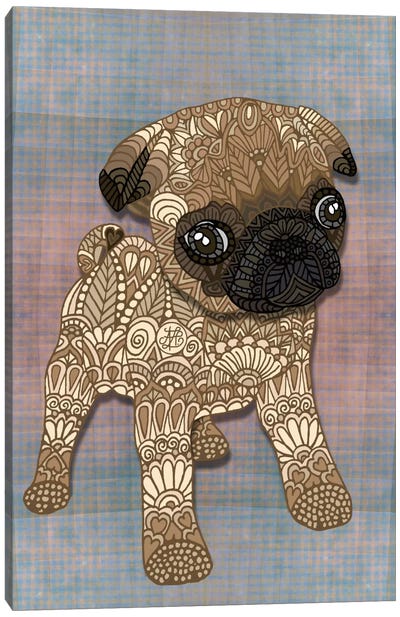 Pug Puppy Canvas Art Print - Puppy Art