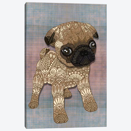 Pug Puppy Canvas Print #ANG82} by Angelika Parker Canvas Print