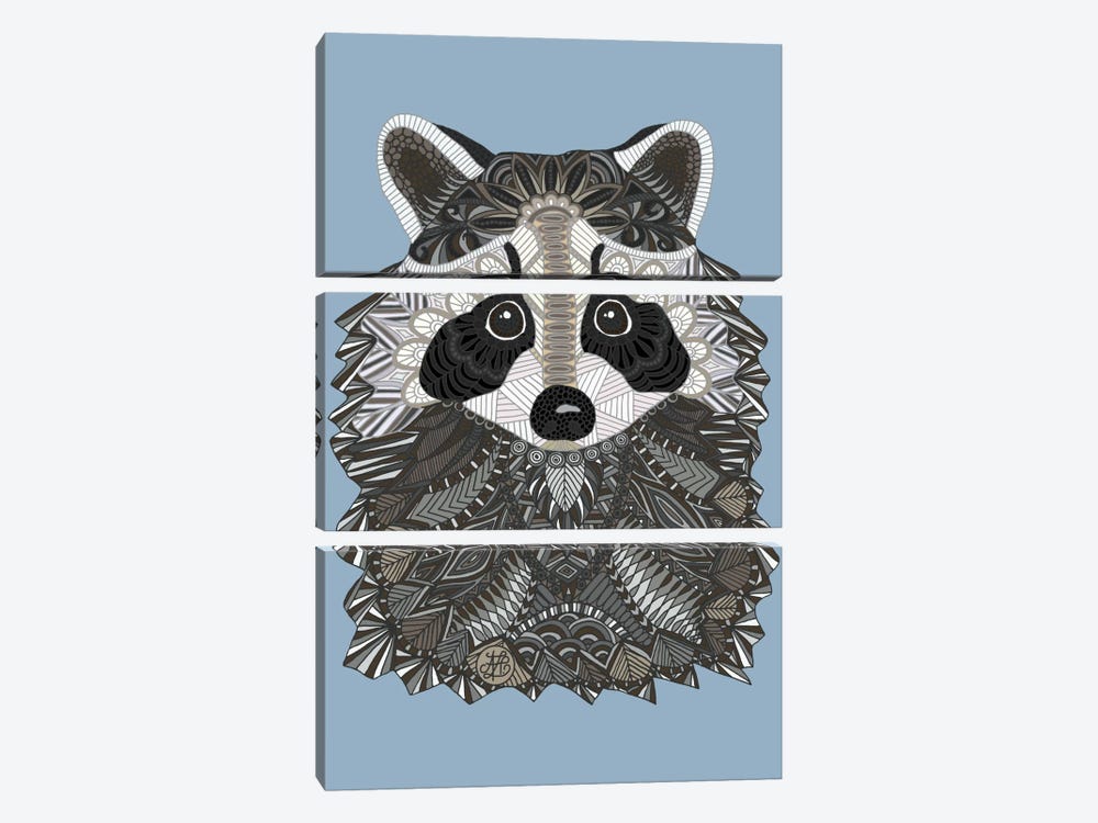 Tangled Raccoon by Angelika Parker 3-piece Canvas Art Print