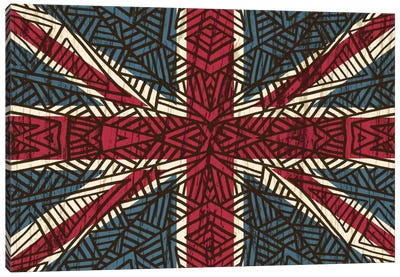 Union Jack - Vintage Tribal Canvas Art Print - International Flag Art