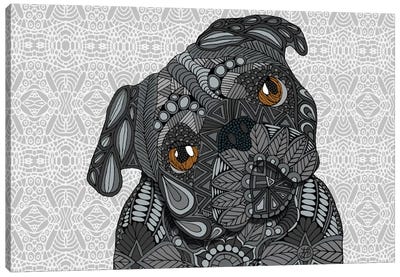 Black Pug Canvas Art Print - Pug Art