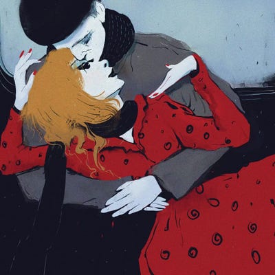 Lovers by Anikó Salamon framed wall art