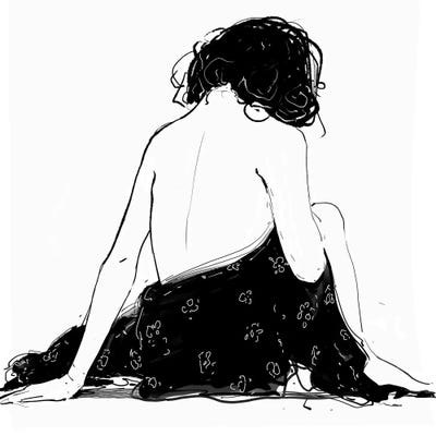 Maiden B&W by Anikó Salamon framed wall art