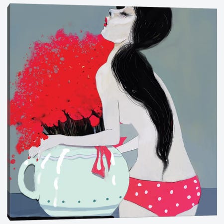 Pink Bikini Canvas Print #ANI38} by Anikó Salamon Canvas Art