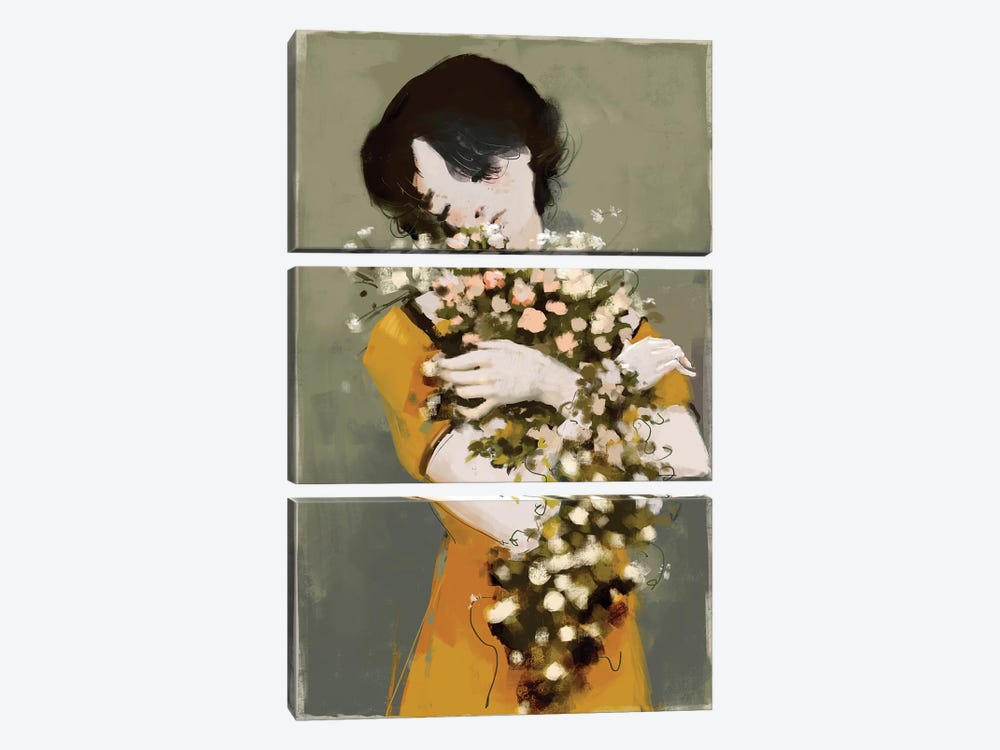 Hug The Beauty by Anikó Salamon 3-piece Canvas Print
