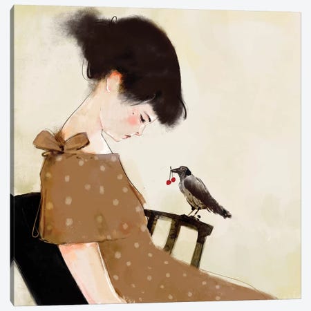 Birdy Canvas Print #ANI54} by Anikó Salamon Canvas Print