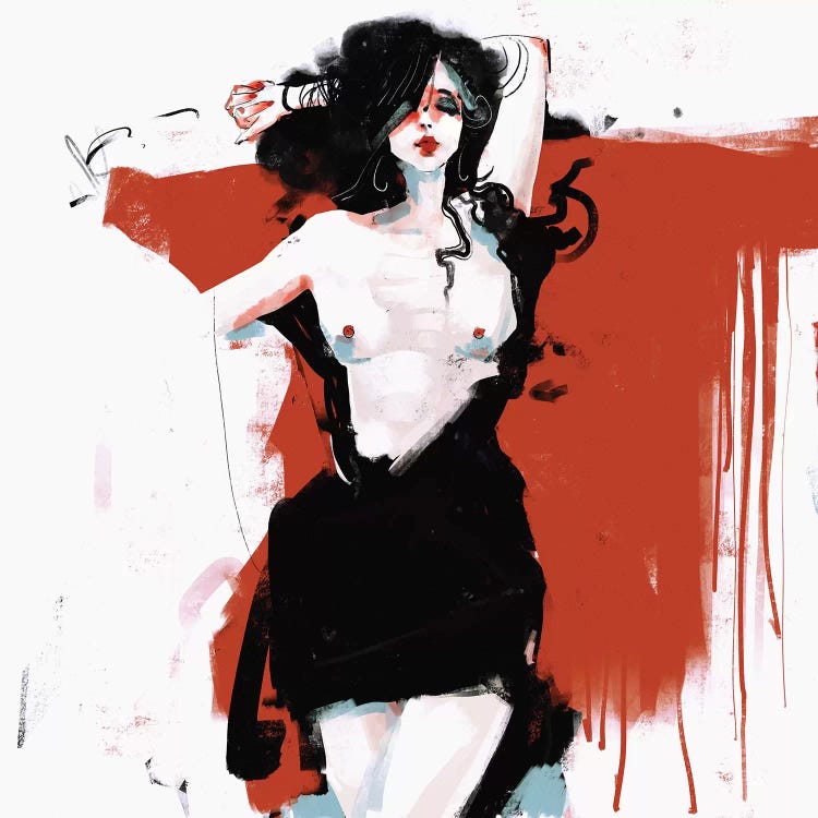 Woman In Red by Anikó Salamon wall art