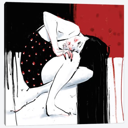 Woman In Red II Canvas Print #ANI57} by Anikó Salamon Art Print