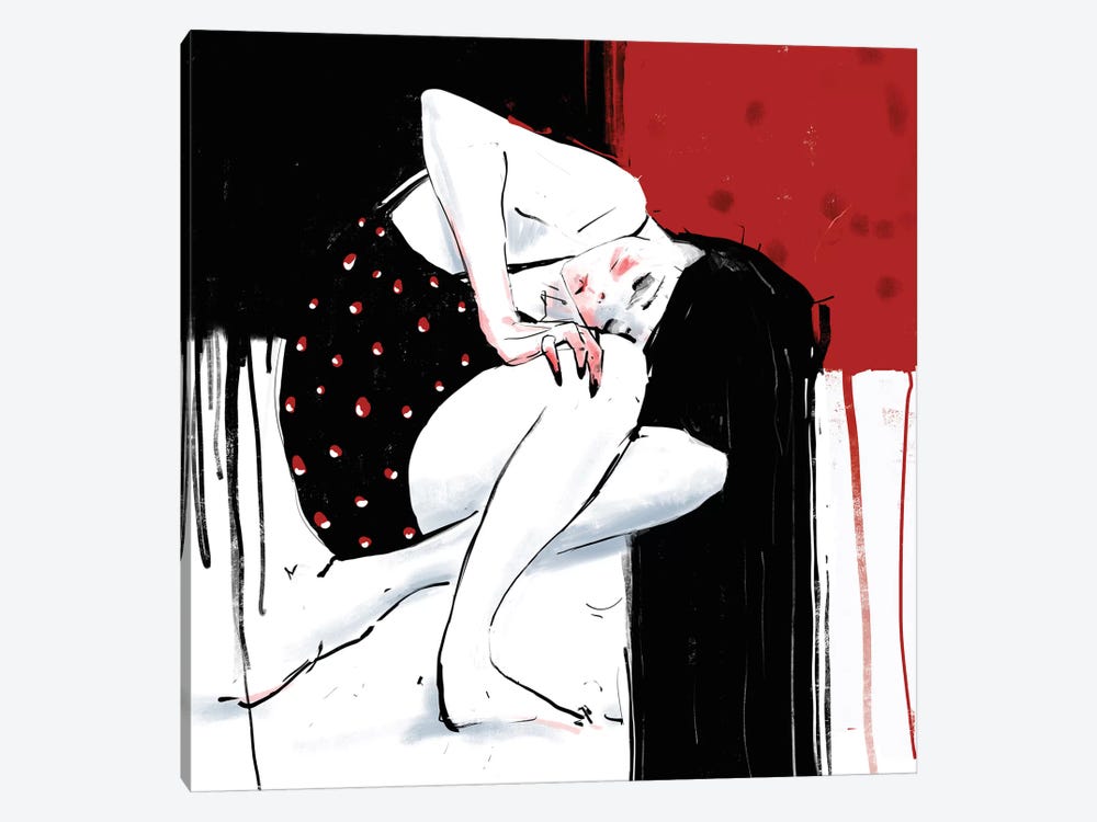 Woman In Red II by Anikó Salamon 1-piece Canvas Art Print
