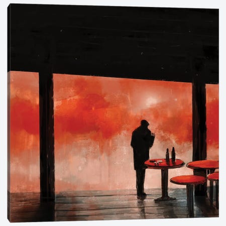 Man In Red Fog Canvas Print #ANI63} by Anikó Salamon Art Print