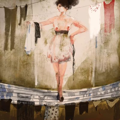 What Should I Get Dress by Anikó Salamon canvas print