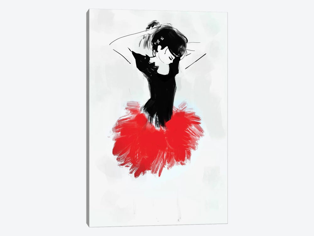 Ballerina Red by Anikó Salamon 1-piece Canvas Wall Art