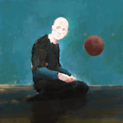 Thinking blue by Anikó Salamon acrylic art print