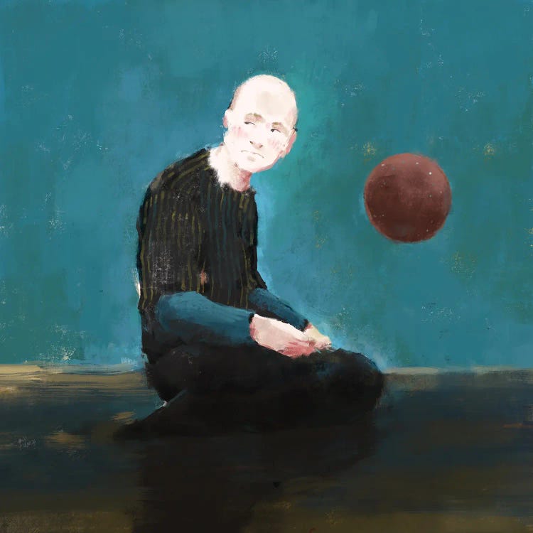 Thinking blue by Anikó Salamon canvas print