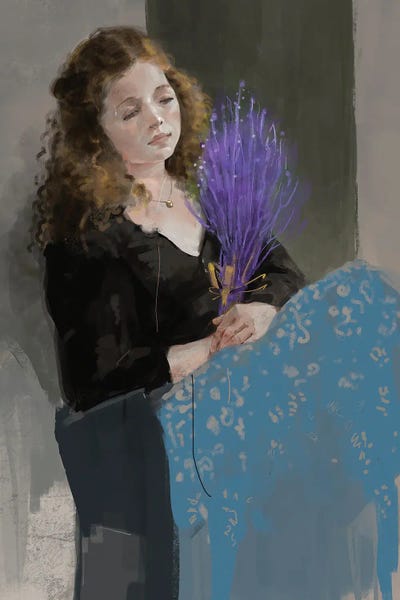 Purpleandblue by Anikó Salamon canvas print