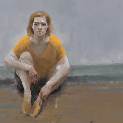 Woman Alone by Anikó Salamon art print