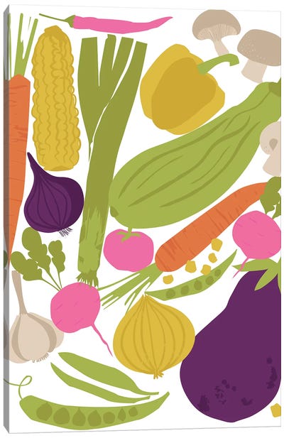 In The Kitchen II Canvas Art Print - Vegetable Art