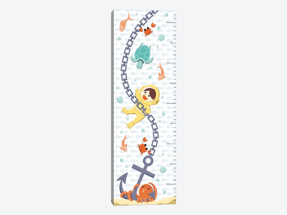 Creatures Of The Sea Growth Chart by 5by5collective 1-piece Canvas Art