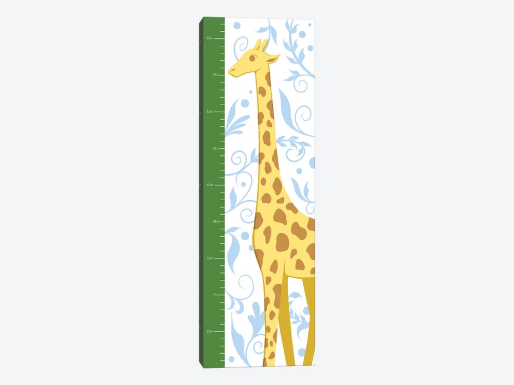 Gorgeous Giraffe Growth Chart by 5by5collective 1-piece Canvas Art Print
