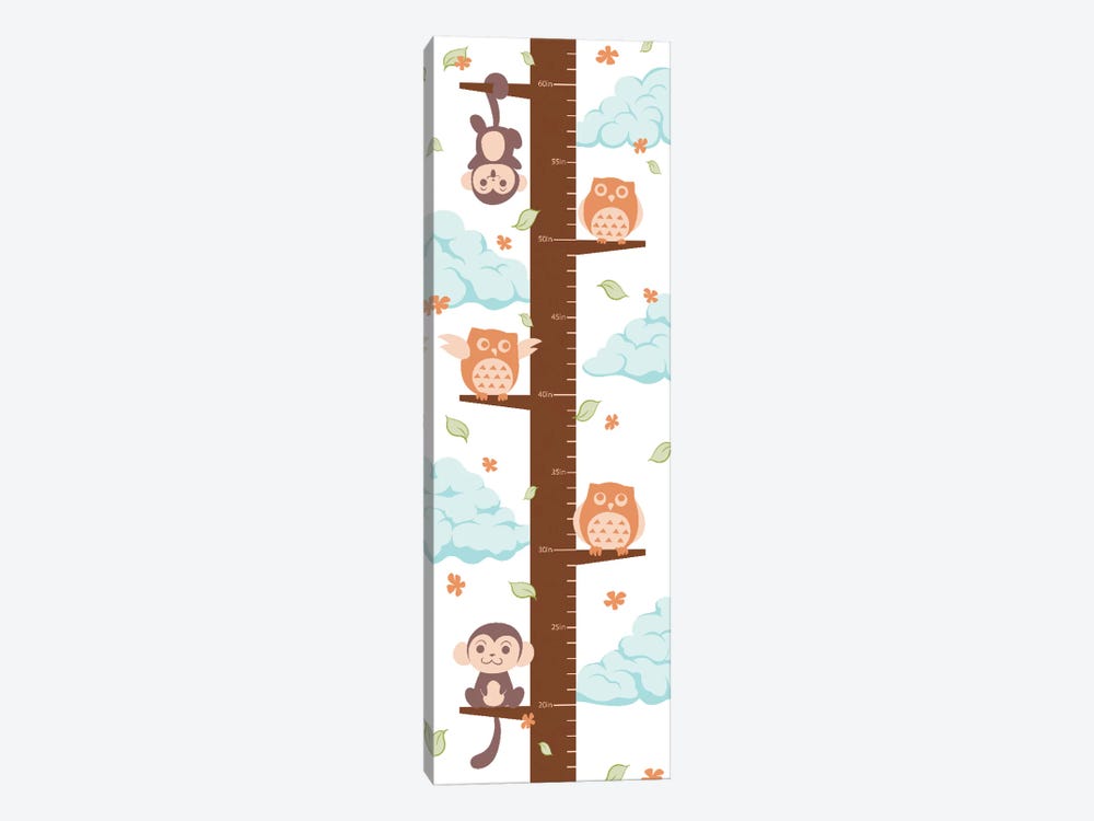 Hanging On The Treetop Growth Chart by 5by5collective 1-piece Canvas Wall Art