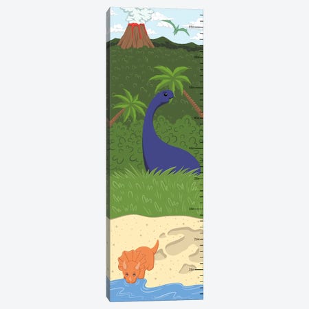 The Age Of Dinosaurs Growth Chart Canvas Print #ANM5} by 5by5collective Canvas Wall Art