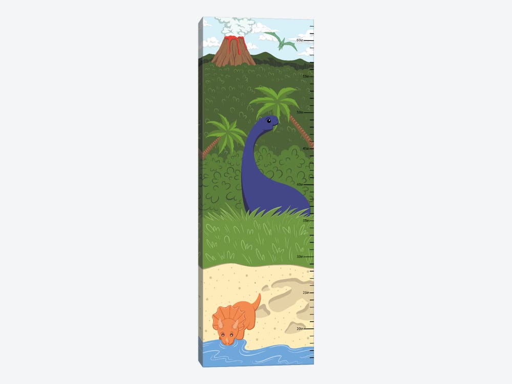 The Age Of Dinosaurs Growth Chart by 5by5collective 1-piece Canvas Wall Art