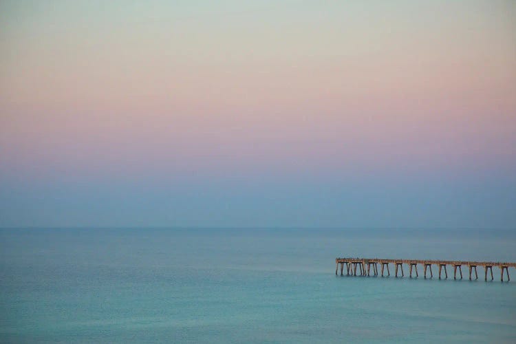 USA, Florida, Pensacola Beach. Pier At Pensacola Beach In The Early Morning. by Joanne Wells wall art