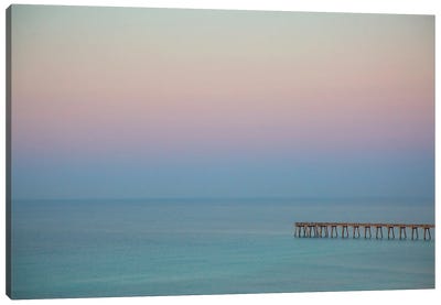 USA, Florida, Pensacola Beach. Pier At Pensacola Beach In The Early Morning. Canvas Art Print