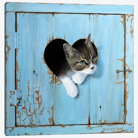 Kitten Canvas Print #ANO33} by Alan Weston Canvas Artwork