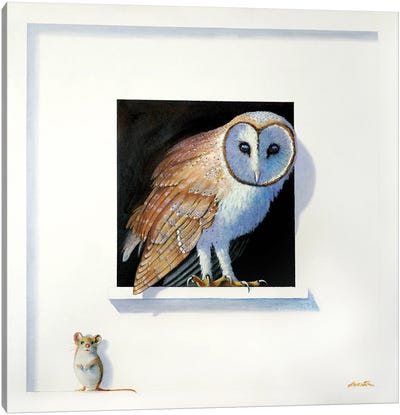 Barn Owl III Canvas Art Print - Mouse Art