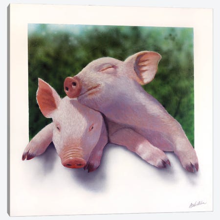 Piglet Canvas Print #ANO58} by Alan Weston Canvas Art