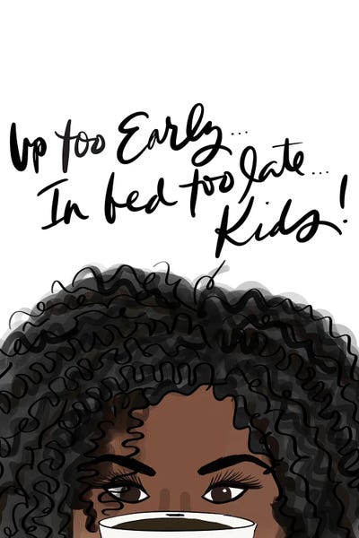 Coffee Because Kids (Girl III) by Anna Quach framed canvas print